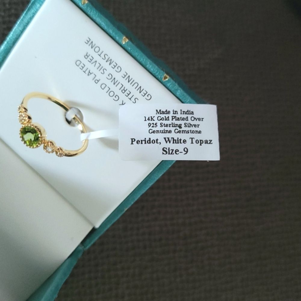 Shivam Peridot💚 with White Topaz Ring💍 - NIB - Picture 13 of 16